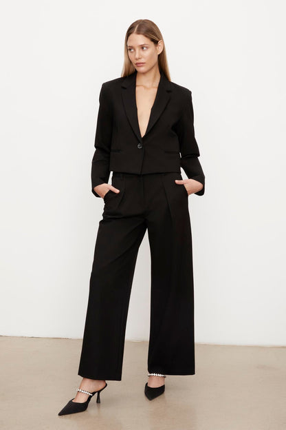 ANYA PONTE CROPPED BLAZER