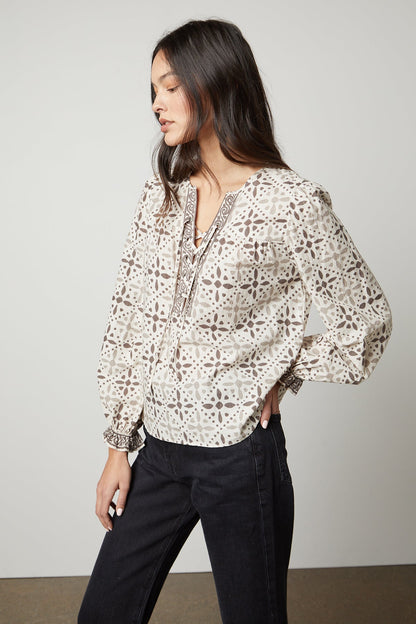 AUDETTE PRINTED BOHO TOP