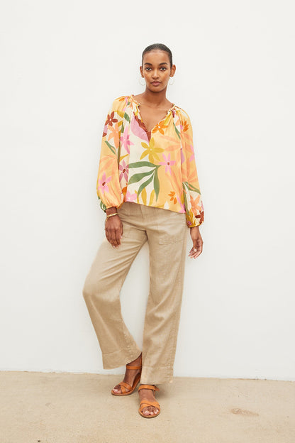 DION PRINTED BOHO TOP