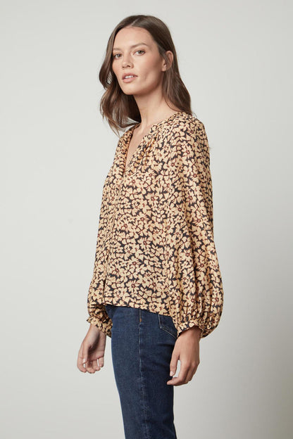 MELINDA PRINTED BUTTON-UP TOP