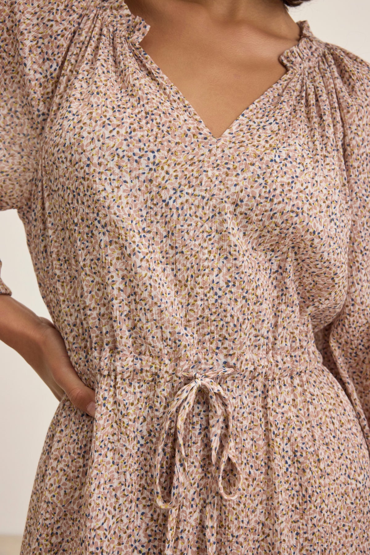 LIMA PRINTED CRINKLE COTTON GAUZE DRESS
