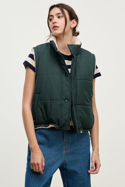 CATHY PUFFER SHERPA REVERSIBLE VEST