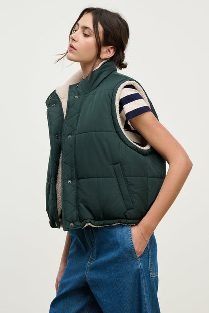 CATHY PUFFER SHERPA REVERSIBLE VEST