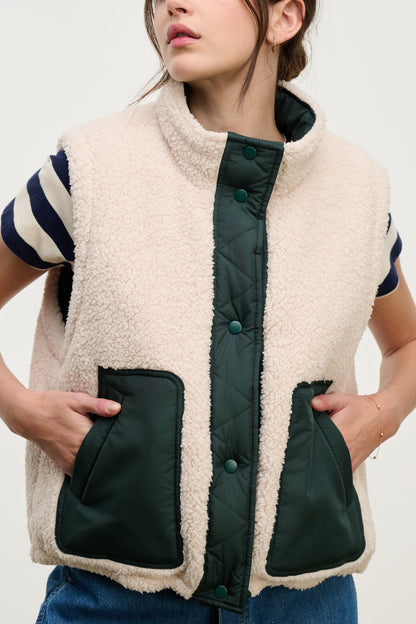 CATHY PUFFER SHERPA REVERSIBLE VEST