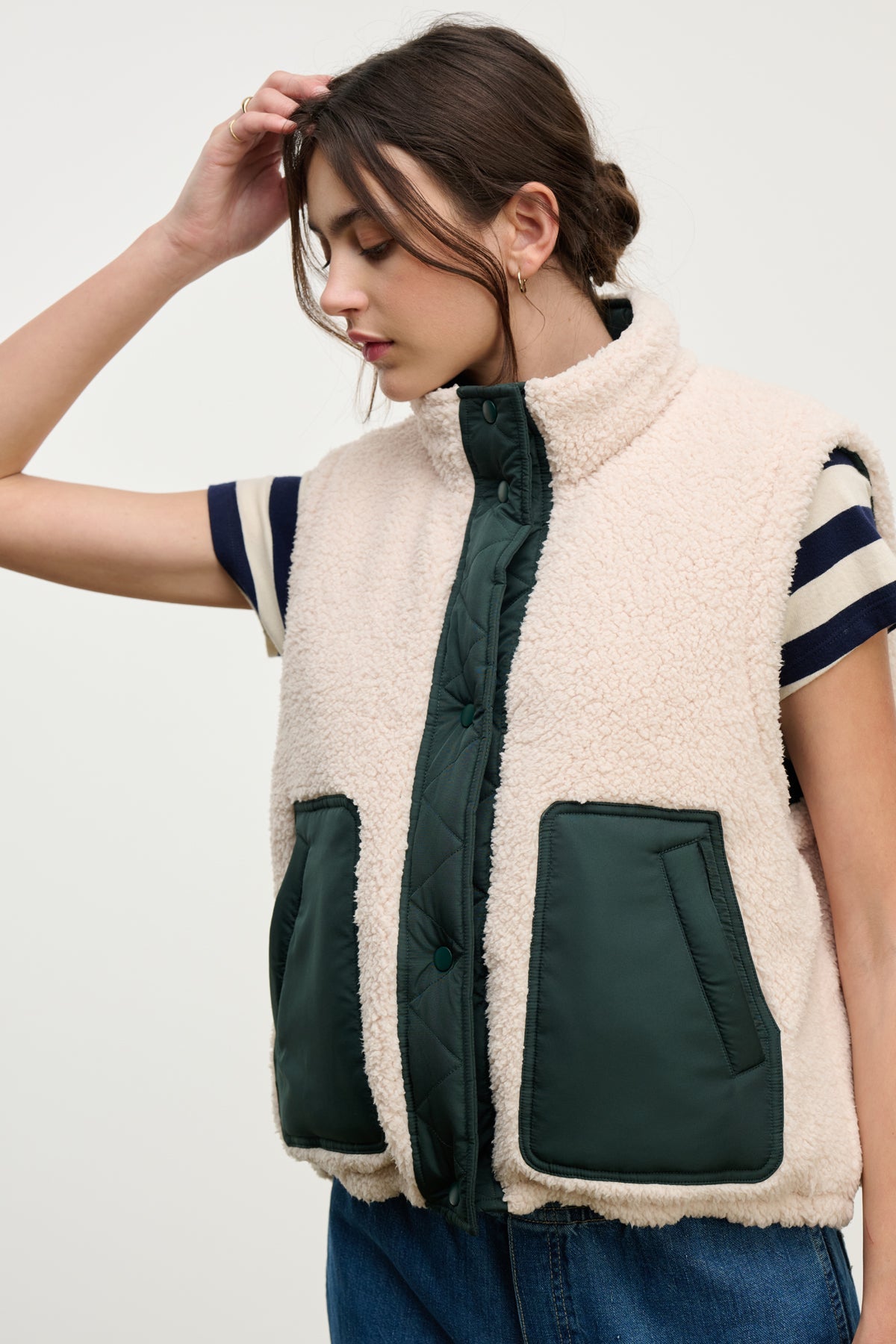 CATHY PUFFER SHERPA REVERSIBLE VEST