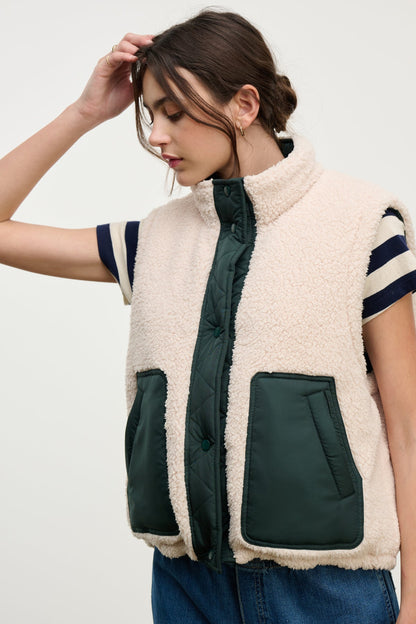 CATHY PUFFER SHERPA REVERSIBLE VEST