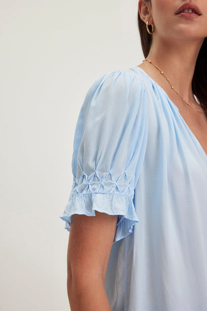 CALISSA SPLIT NECK BLOUSE