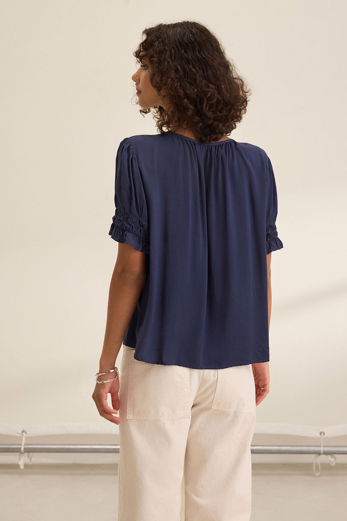 CALISSA SPLIT NECK BLOUSE