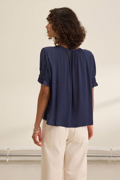 CALISSA SPLIT NECK BLOUSE