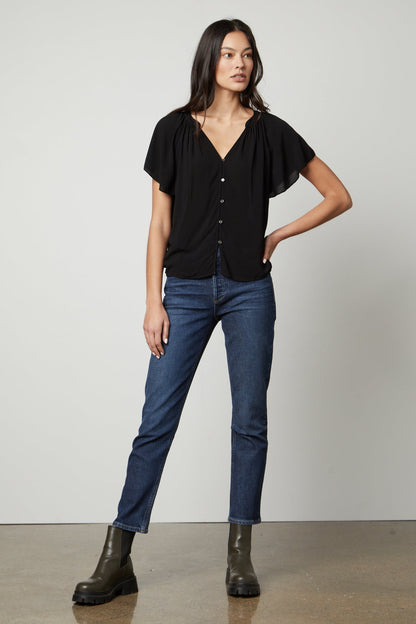 HARLEY FLUTTER SLEEVE TOP
