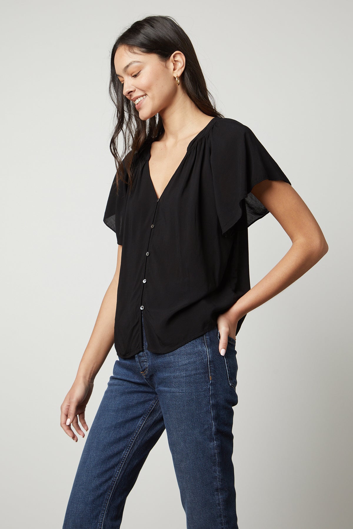 HARLEY FLUTTER SLEEVE TOP