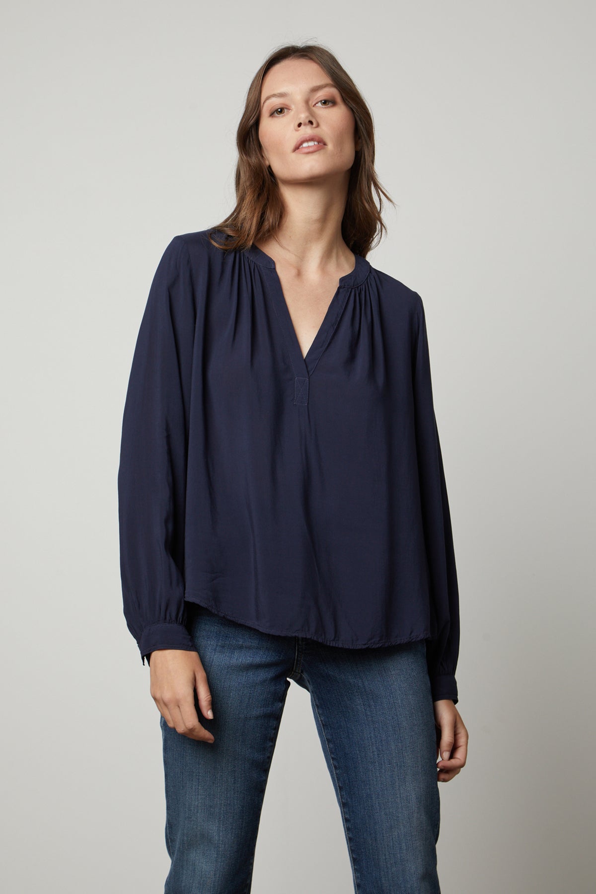 POSIE SPLIT NECK BLOUSE