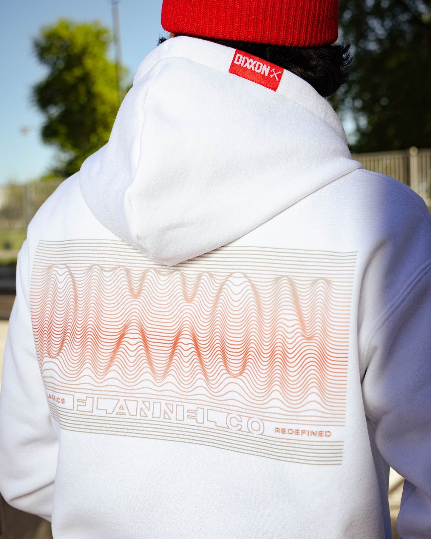 Red Epicenter Zip Up Hoodie - White