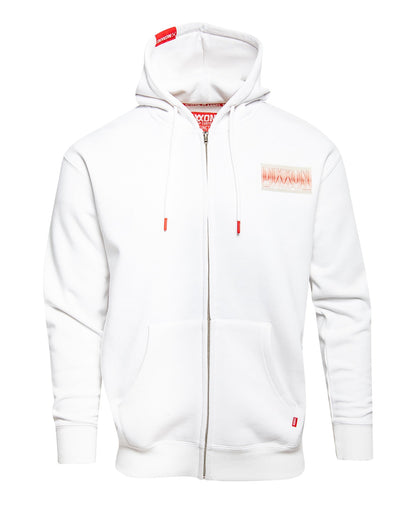 Red Epicenter Zip Up Hoodie - White