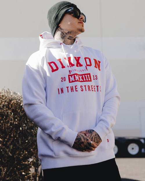 Red In The Streets Pullover Hoodie - White
