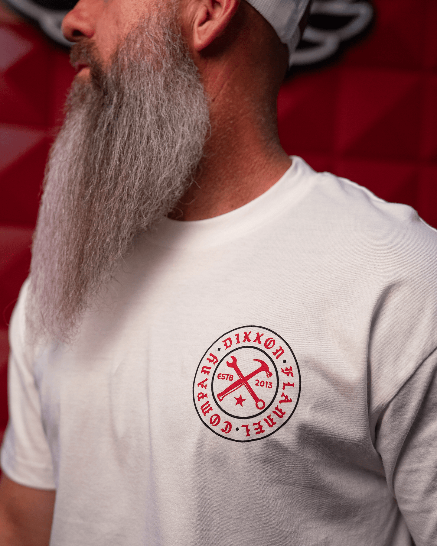 Red Nameplate T-Shirt - White