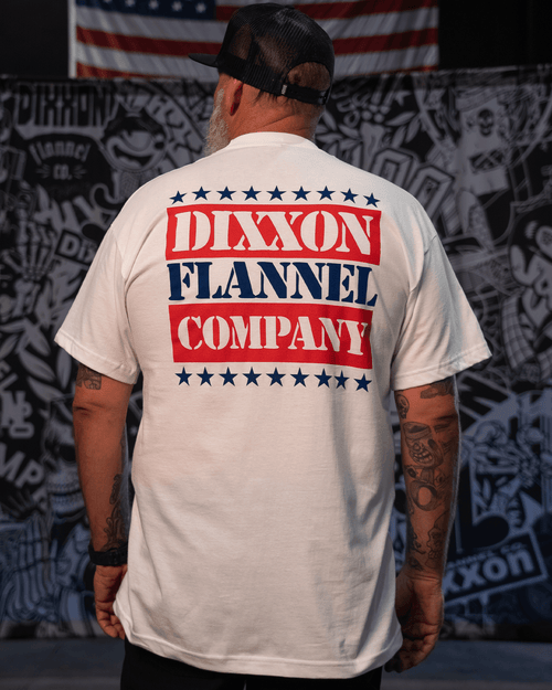 Red, White, & Blue Freedom Stamp T-Shirt - White