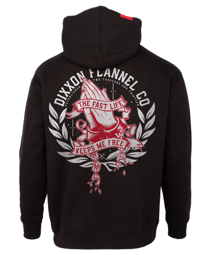 Red & White Otto Zip Up Hoodie - Black