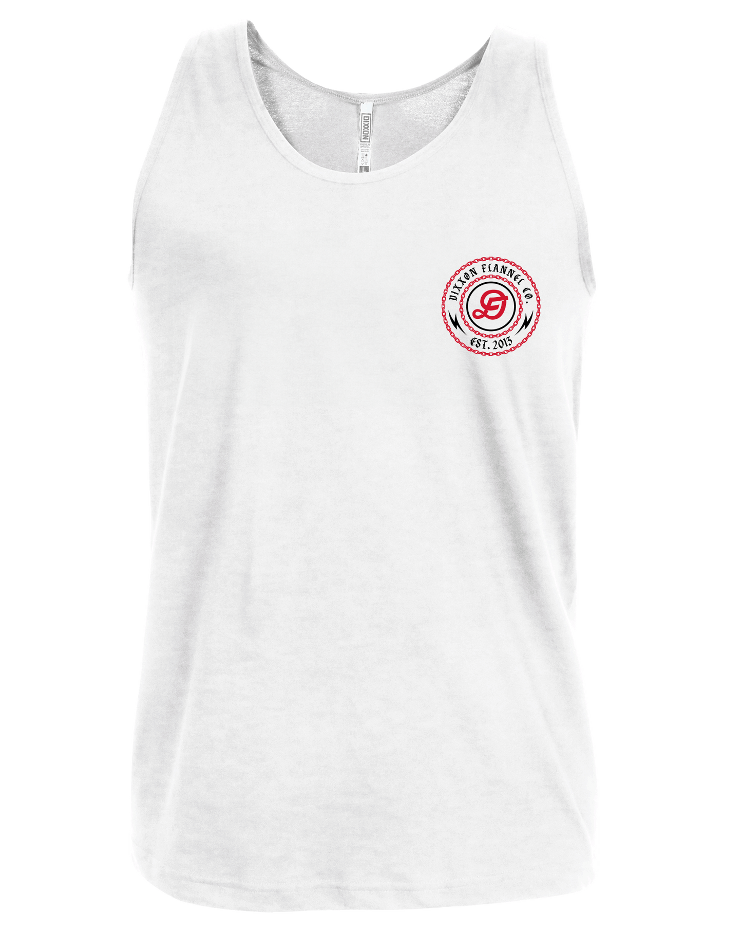 Red & Black Linked Tank - White