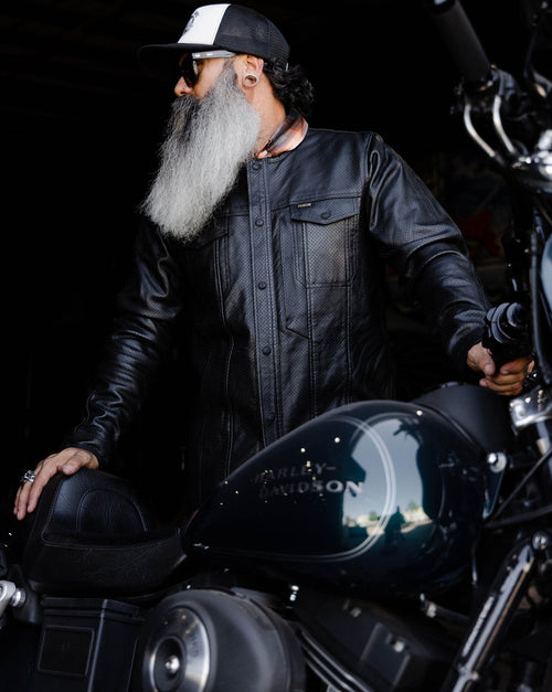 Reno Perforated Leather Shirt
