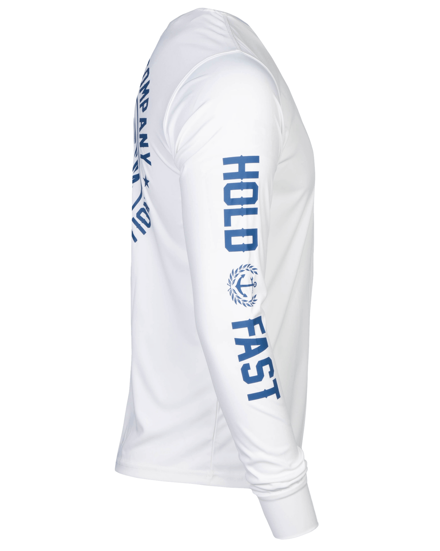 Salty Crest UV Long Sleeve T-Shirt - White & Blue