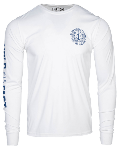 Salty Crest UV Long Sleeve T-Shirt - White & Blue