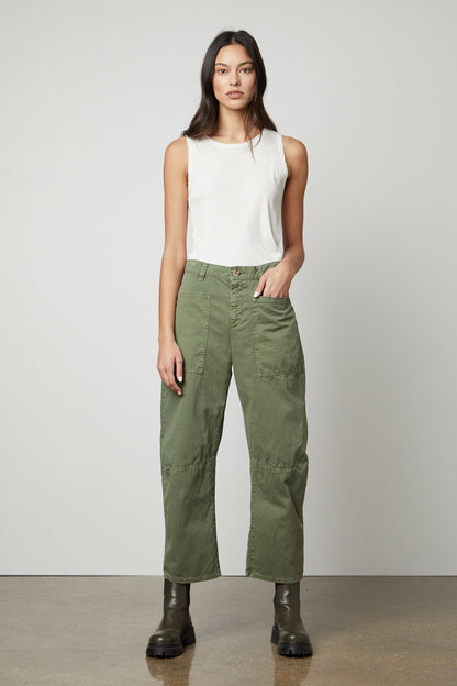BRYLIE SANDED TWILL UTILITY PANT