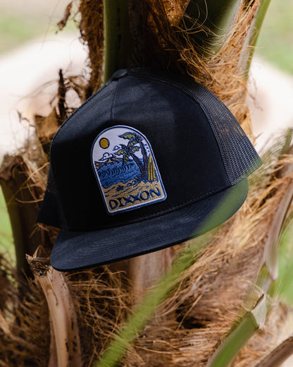 Seaside Flat Bill Trucker Snapback - Blue & Tan