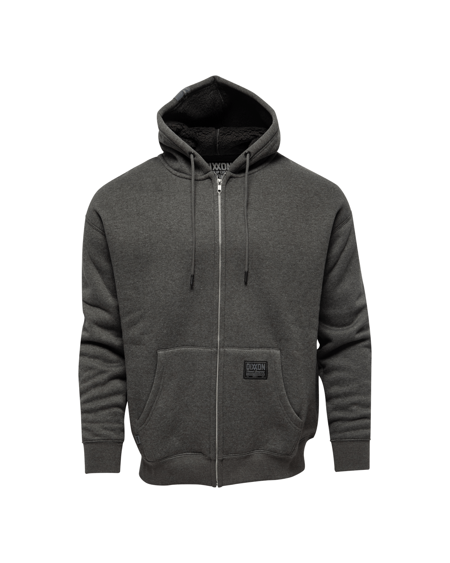 Sherpa Lined Zip Up Hoodie - Heather Charcoal