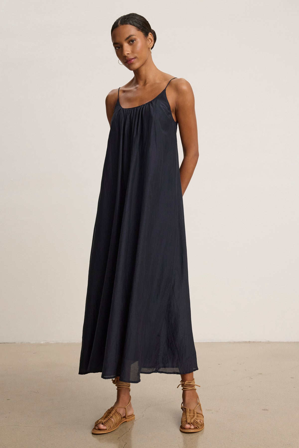 AVERY SILK COTTON VOILE DRESS