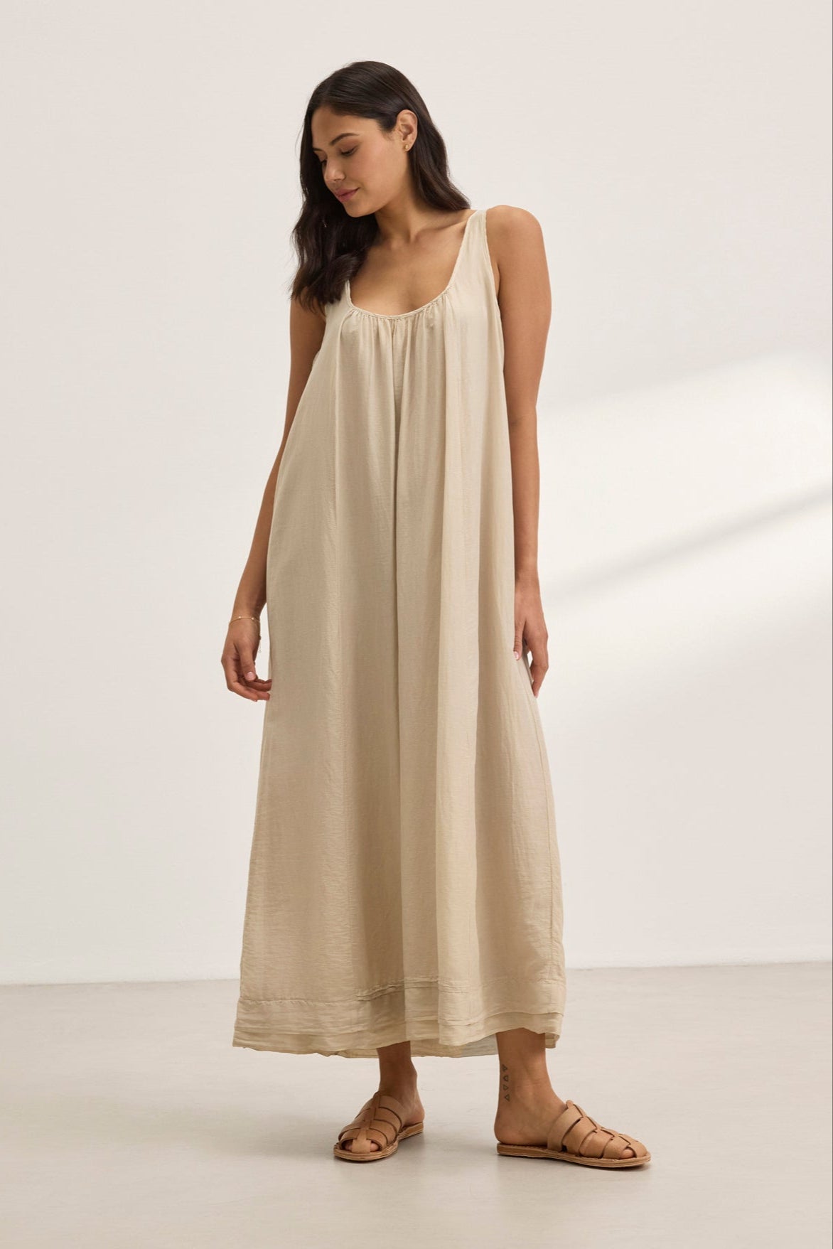 BAYOU SILK COTTON VOILE DRESS