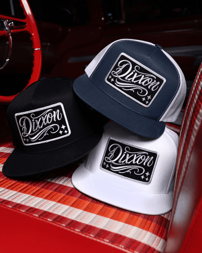 Slammed Flat Bill Trucker Snapback - White & Black