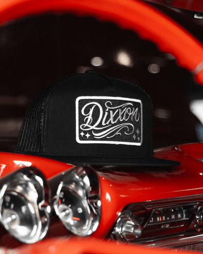 Slammed Flat Bill Trucker Snapback - White & Black