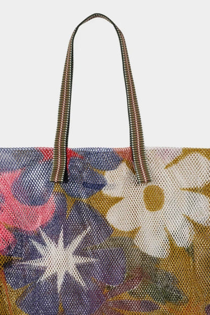 SMALL FLORAL PRINT MESH TOTE BY EPICE