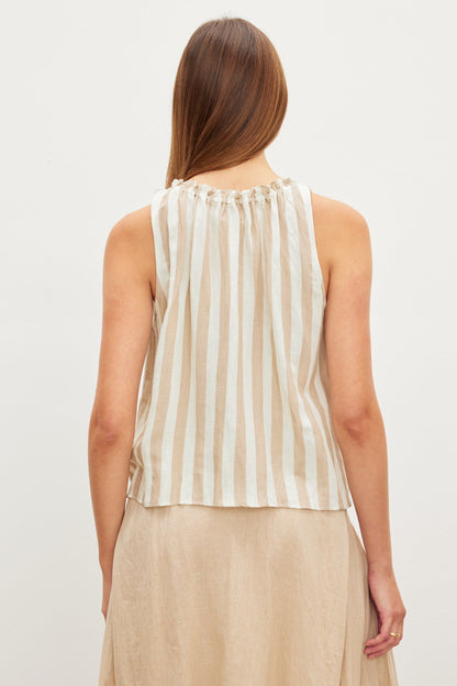 ERICA STRIPED LINEN TANK TOP