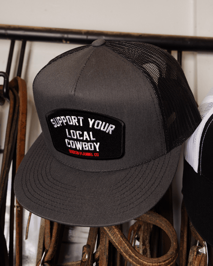 Support Your Local Cowboy Flat Bill Trucker Snapback