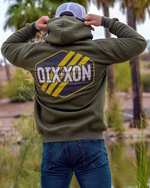 Tactical Badge Zip Up Hoodie - O.D. Green