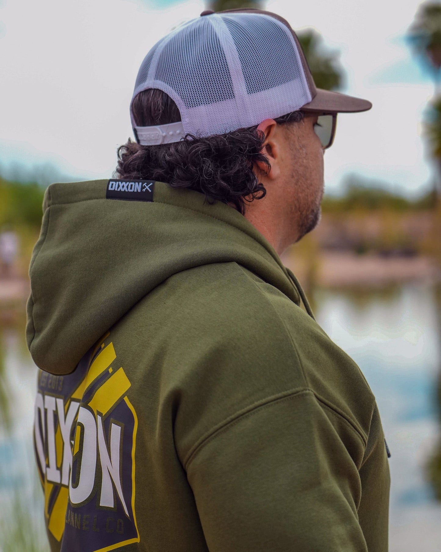 Tactical Badge Zip Up Hoodie - O.D. Green