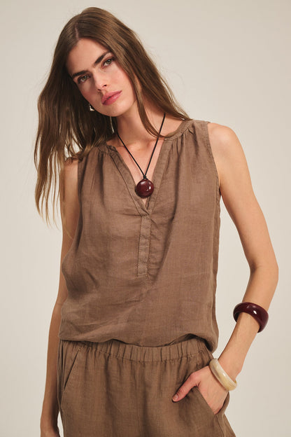 TACY LINEN TANK TOP