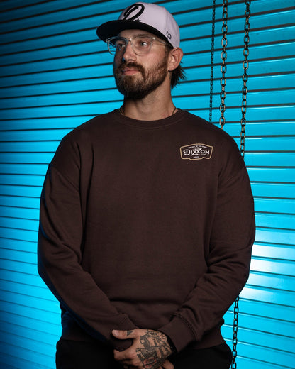 Tan & White Zapped Crewneck Sweatshirt - Brown