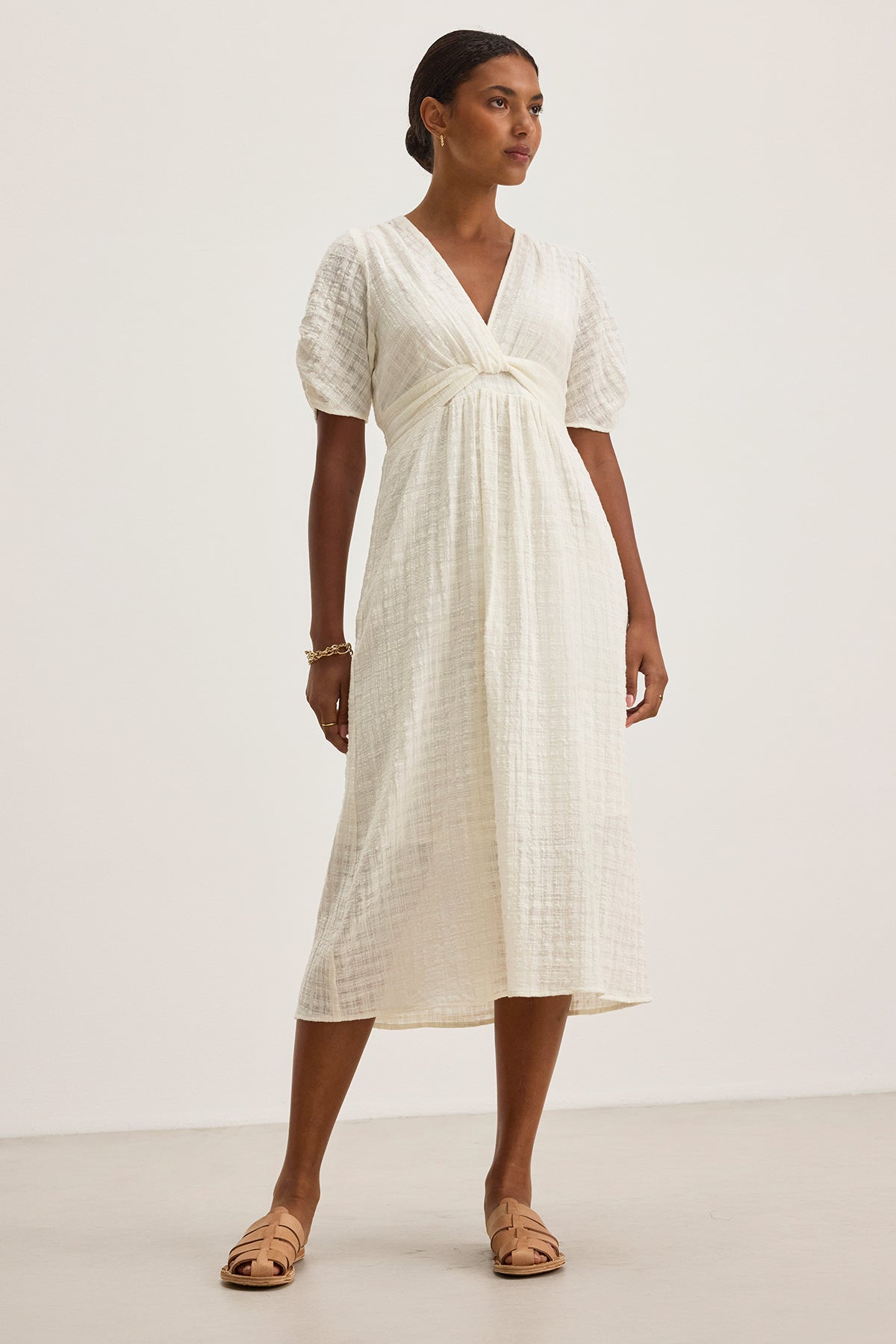 ELOISE TEXTURED COTTON GAUZE DRESS