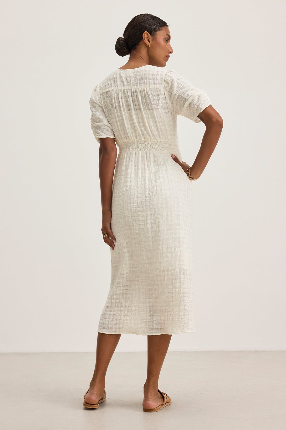 ELOISE TEXTURED COTTON GAUZE DRESS