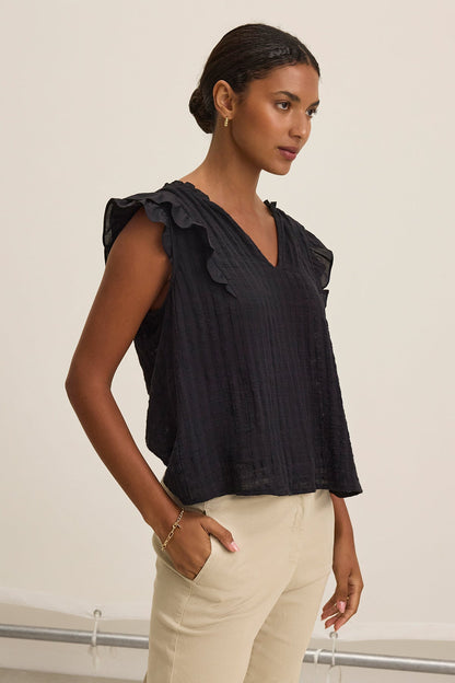 EVA TEXTURED COTTON GAUZE TOP