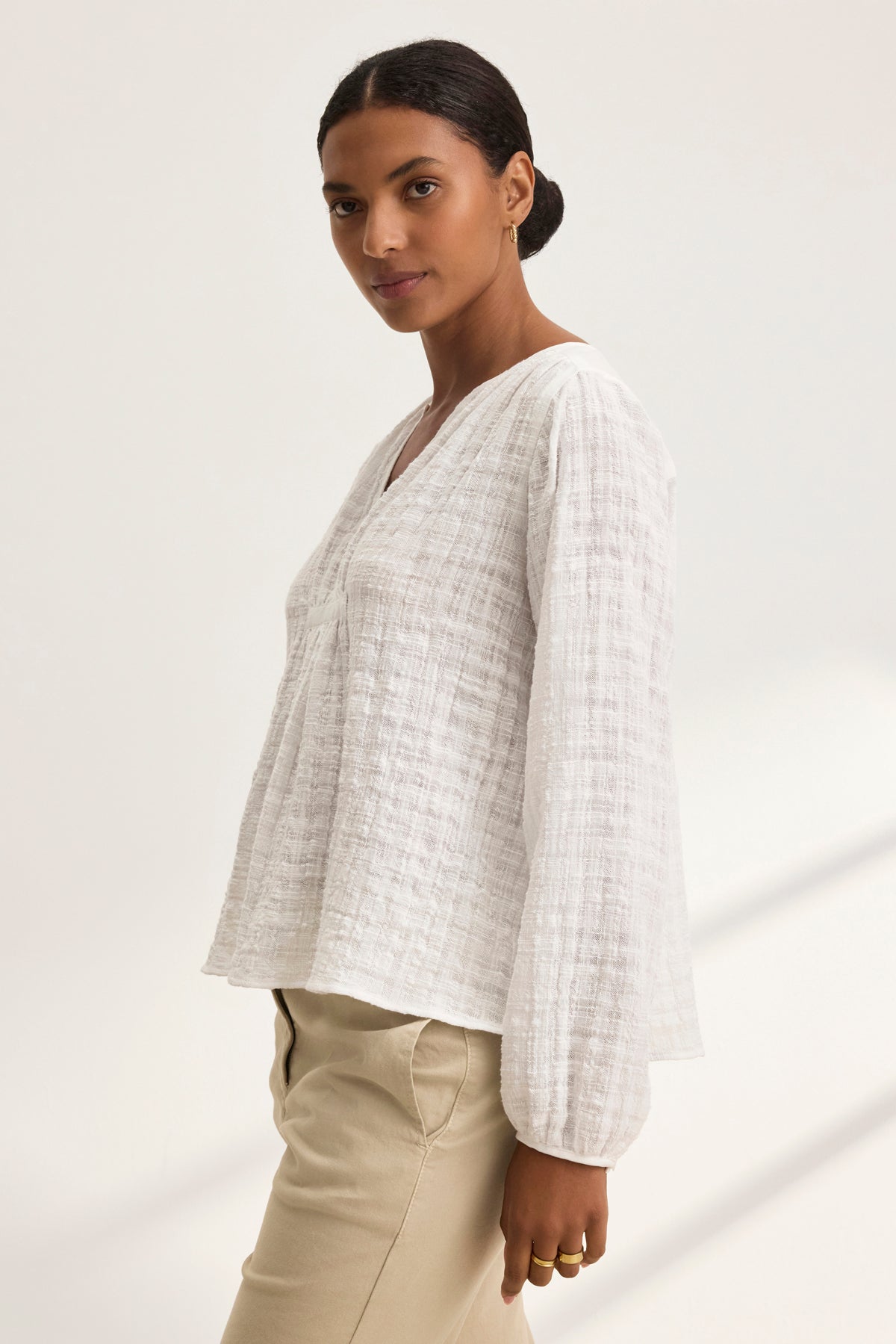 KORA TEXTURED COTTON GAUZE TOP