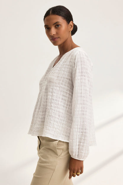 KORA TEXTURED COTTON GAUZE TOP