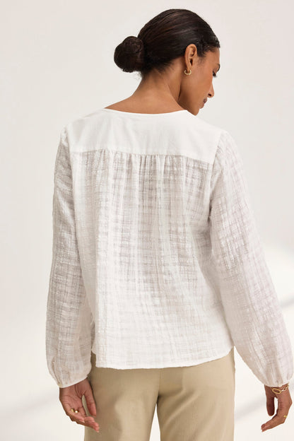 KORA TEXTURED COTTON GAUZE TOP