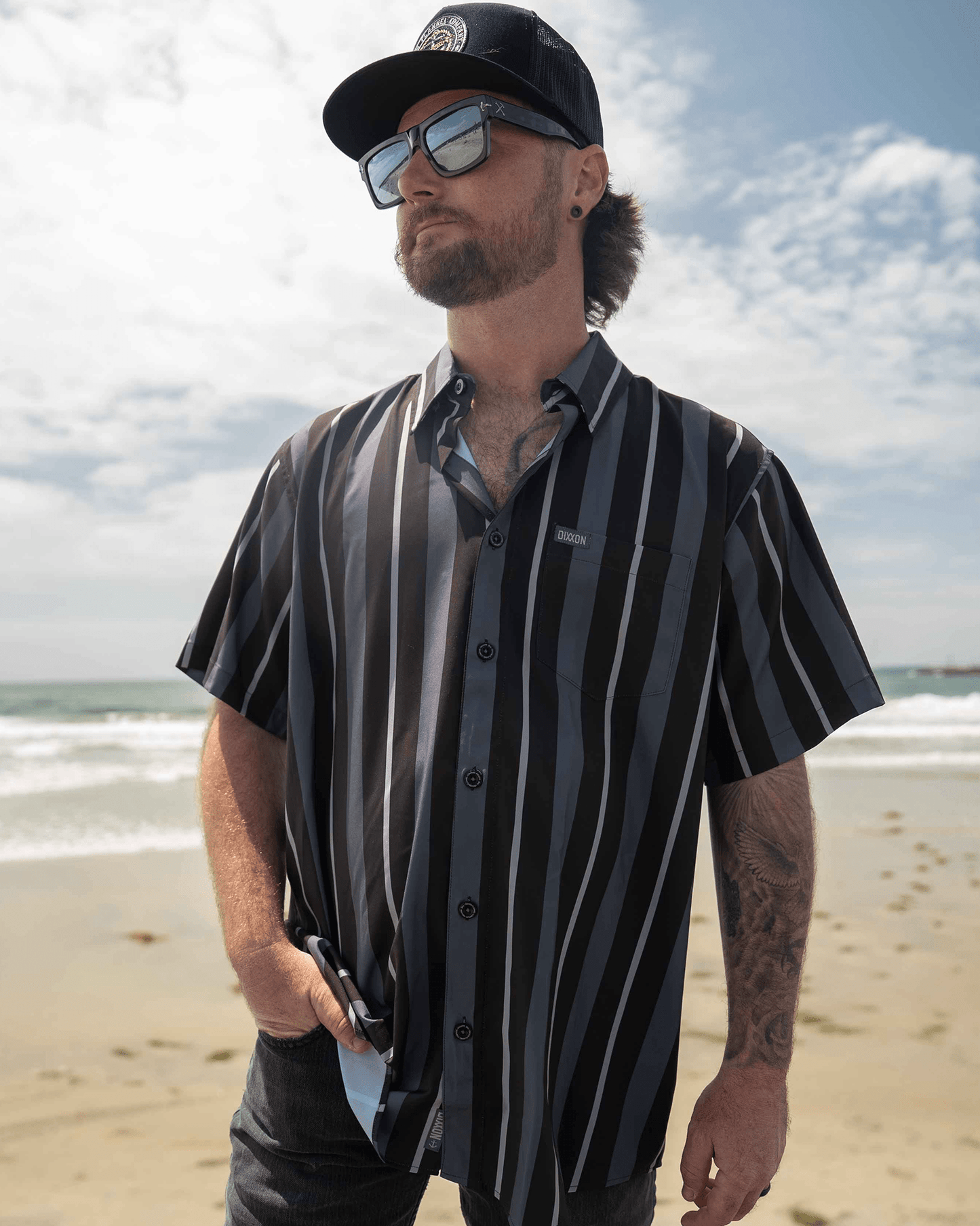 The Marina Party Shirt - Gray & Black