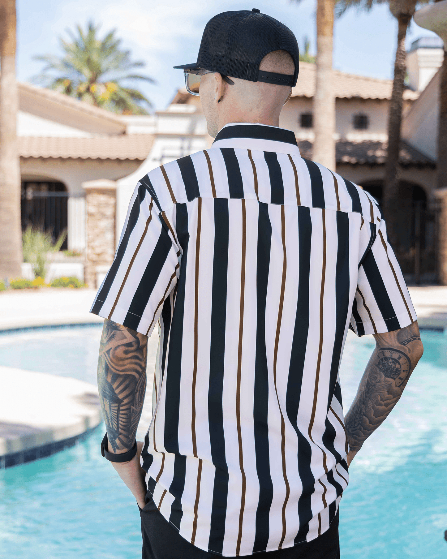 The Marina Party Shirt - Navy & White