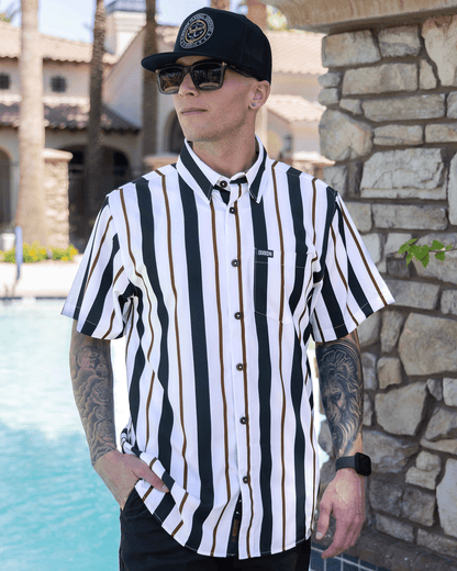 The Marina Party Shirt - Navy & White