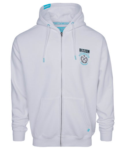 Tiffany & White Weld Zip Up Hoodie - White